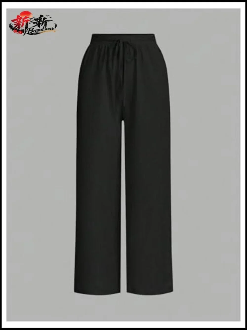 3 Pack Textured Drawstring High Waisted Wide Leg Travel Pants with Pocket - Picture 5 of 5